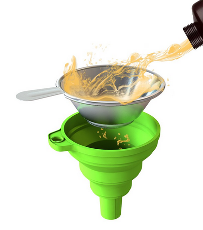 Filtre à résine en métal avec entonnoir en silicone