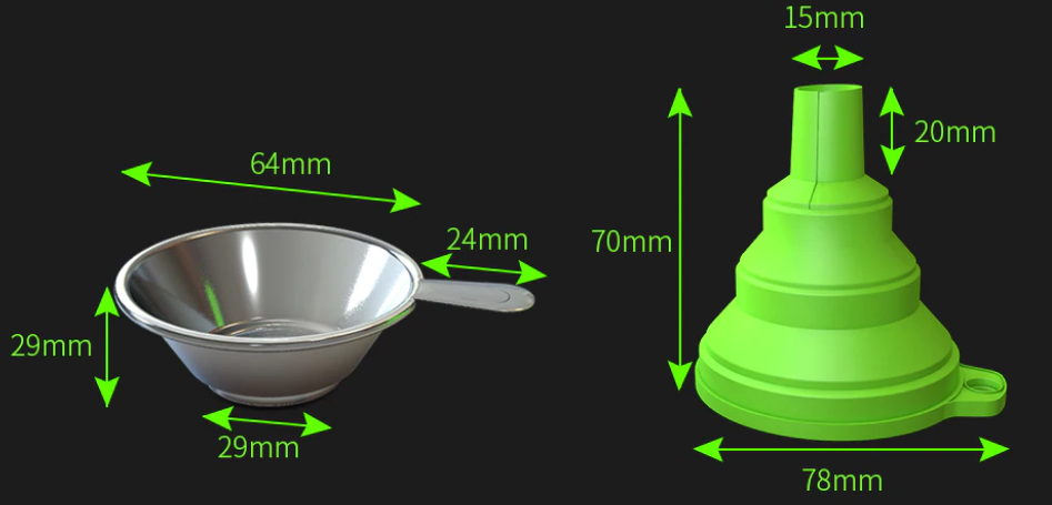 Filtre à résine en métal avec entonnoir en silicone